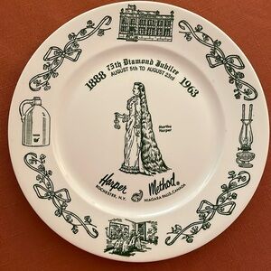 Vintage transfer ware plate MCM Harper Method